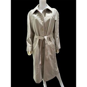 Windsor Bay JC Penney Women's Est. Large Beige Belted Trench Coat Union USA Vtg